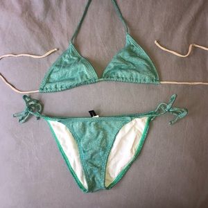 Sparkly turquoise bikini